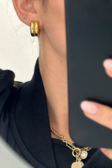 Double Cuff Earrings in Gold