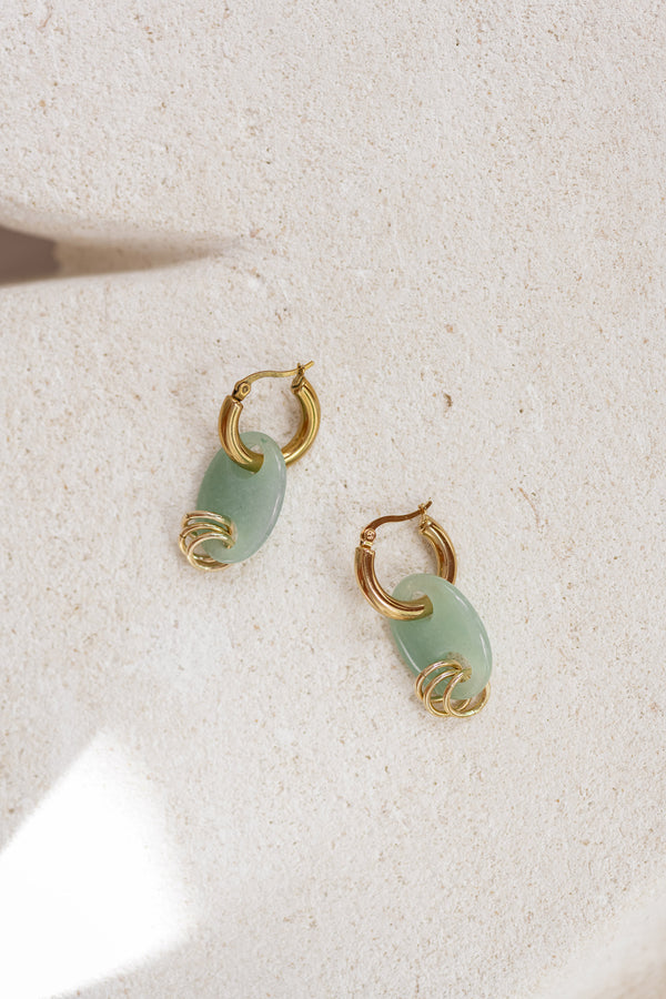 Adventurine Link Earrings